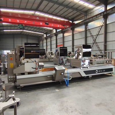 550mm Saw Blade CNC Double Mitre Cutting Saw For Aluminium Upvc Window Door Curtain Wall com ângulo de corte de 45 e 90
