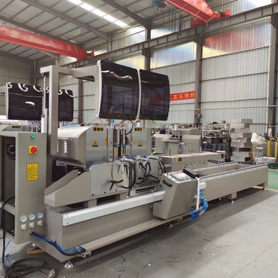 45 e 90 graus CNC Máquina de corte de dupla mitra para alumínio e UPVC porta de janela e parede cortina