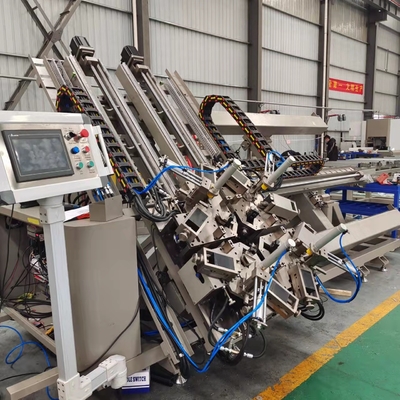 Máquina automática CNC 4 cabeças de esquina para a fabricação de portas de janelas de alumínio com sistema delta